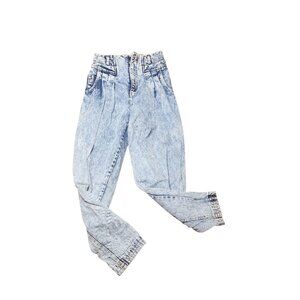 Vintage 80s Acid Wash High Waisted Jeans Womens Size 0 Blue